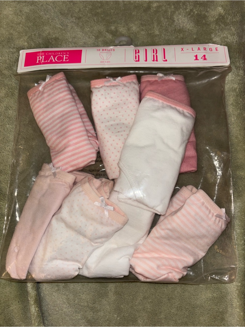 The Children's Place Girls Briefs Variety Pack - Pink & White (8 pairs)